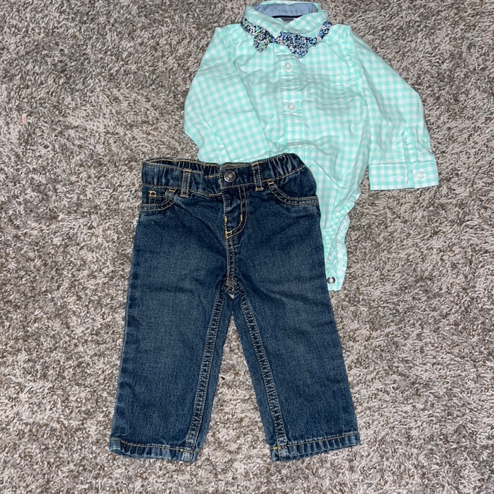 9M baby boys carters bow tie outfit